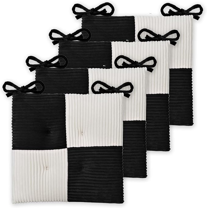 Office Stacking Chair Cushions 4 Pack, Corduroy High Density Foam Kitchen Seat by Zalvox