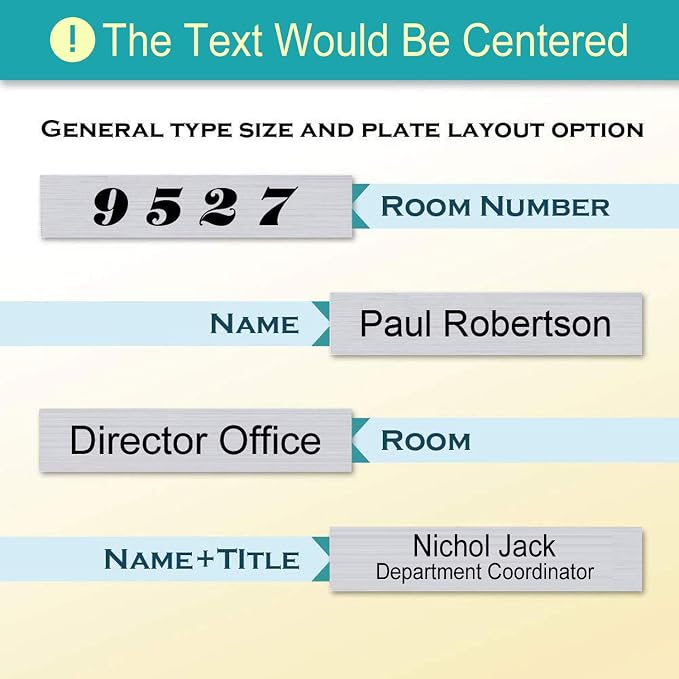 Personalized Office Name Plate 2"x 8" Customize Wall Door Sign NamePlate - Image 3