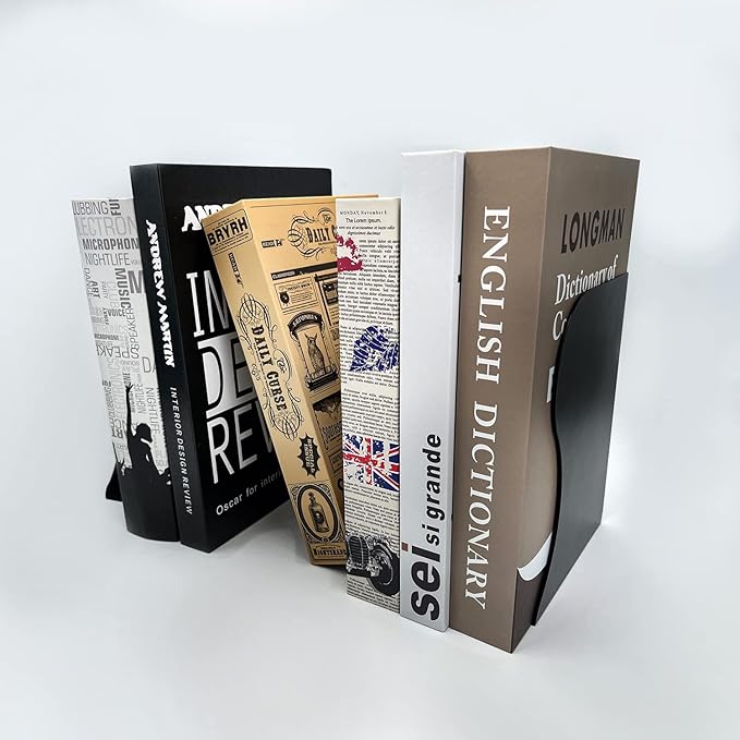 Adjustable Bookends Non Skid Decorative Bookends, Metal Bookend - Image 5