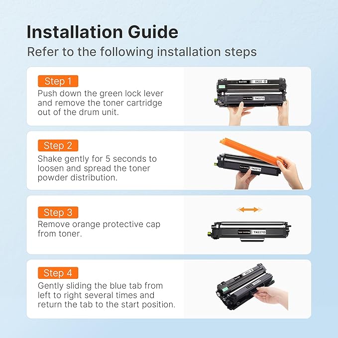 E-Z Ink TN227 Compatible Toner Cartridge Replacement for TN-227BK/C/M/Y High Yield Brother TN227 TN227BK TN223 to use with HL-L3270CDW HL-L3230CDW HL-L3210CW HL-L3290CDW MFC-L3710CDW (4 Pack)-DeskLoop Office