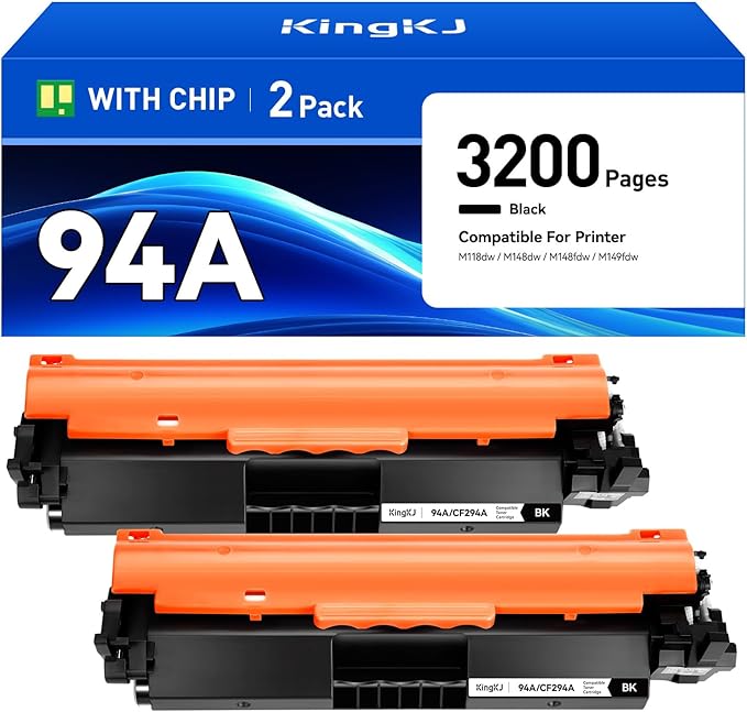 94A High Yield Toner Cartridge Black 2-Pack with chip Replacement for HP 94A CF294A 94X CF294X Toner Compatible with HP Laserjet Pro MFP M148dw M148fdw M118dw Printer Ink M148 M118 M149 Series Copier-DeskLoop Office