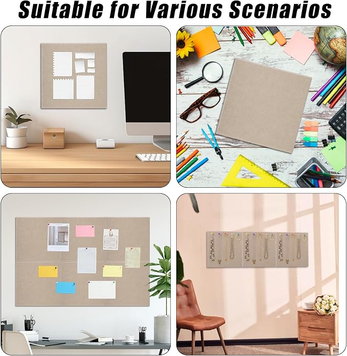 Large Cork Board 36" x 24", 6 Pack Felt Bulletin Board - Image 7