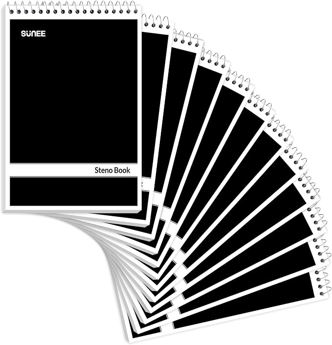 SUNEE 12 Pack Steno Pads 6x9, Gregg Rule, 60 Sheets, Spiral Notebook 6x9 - Image 6