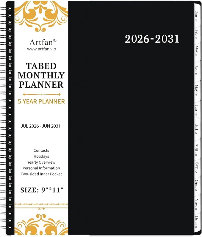 2026-2031 Monthly Planner/Calendar by Artfan