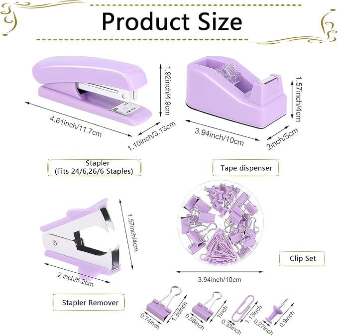 Office Supplies, Stapler and Tape Dispenser Set - Image 5