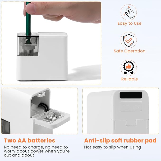 Electric Pencil Sharpener with Battery, Battery Powered, - Image 2