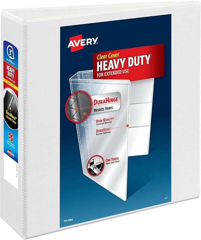 Avery Heavy-Duty View 3 Ring Binder, 670-Sheet Capacity, 3.5 Inch Wide Spine by Avery