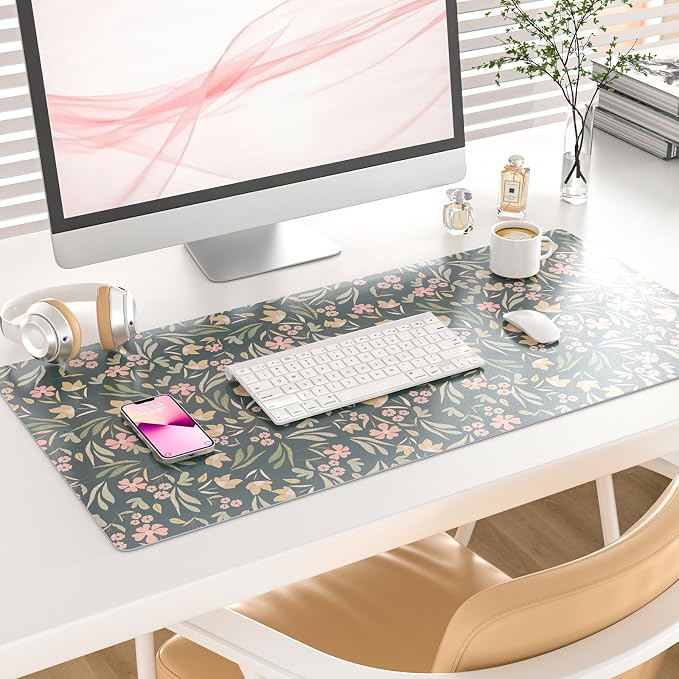 Colorful Star Large Mouse Pad, PU Leather Waterproof Desk Mat, Computer Gaming - Image 2
