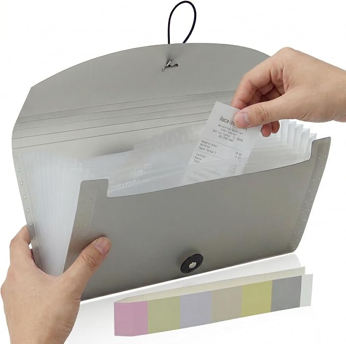 Portable 13-Pocket Receipt & Coupon Organizer, Small Expanding Accordion File by Unknown