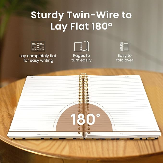 Lined Spiral Notebook Journal for Work, 300 Pages Thick B5 (7.1"x10") College Ruled Journal for Women & Writing, Hardcover Notebook for Note Taking, Perfect for Office Home School Supplies, Leopard-DeskLoop Office