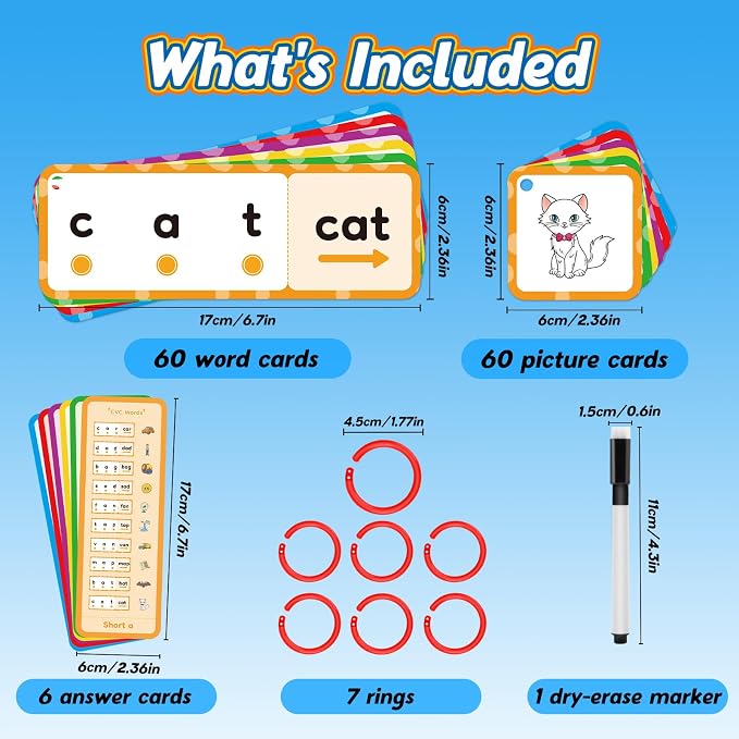 Kasfalci CVC Word Games, Flash Cards, Phonics and Speech Therapy Toys - Image 6