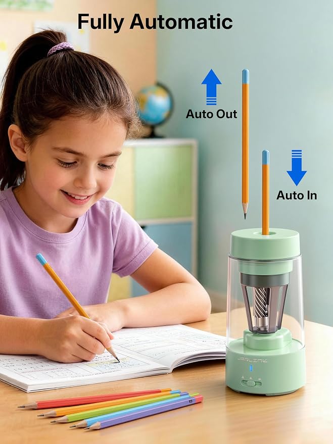 JARLINK Electric Pencil Sharpener, Fully Automatic Rechargeable Pencil Sharpener - Image 2