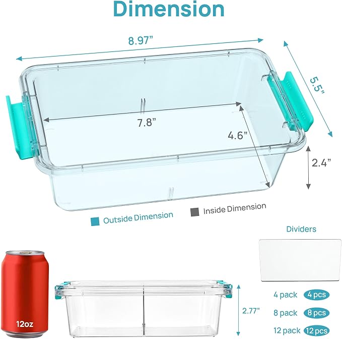 Vtopmart 12 Pack 1.5Qt Clear Pencil Box, Plastic Pencil Holder - Image 2