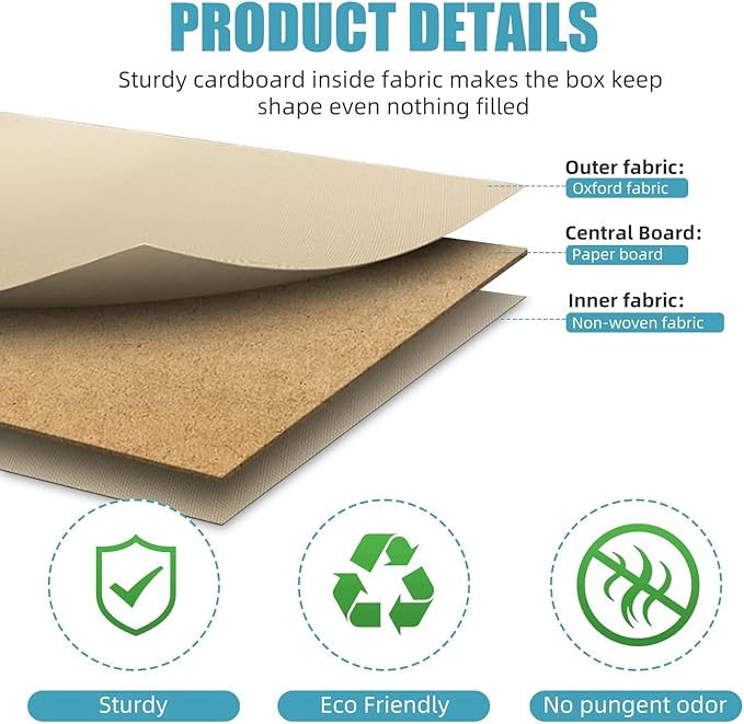 Linen Fabric Foldable Storage Cube Bin Organizer Basket with Flip-Top Lid & Handles, Large Clothes Blanket Box for Home, Office, Closet, Pink, 4 Pack 14.6 x 9.5 x 9.5”-DeskLoop Office