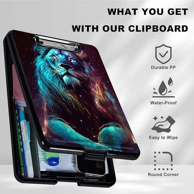 Clipboard with Storage, Plastic Storage Clipboard with Low Profile Clip - Image 6