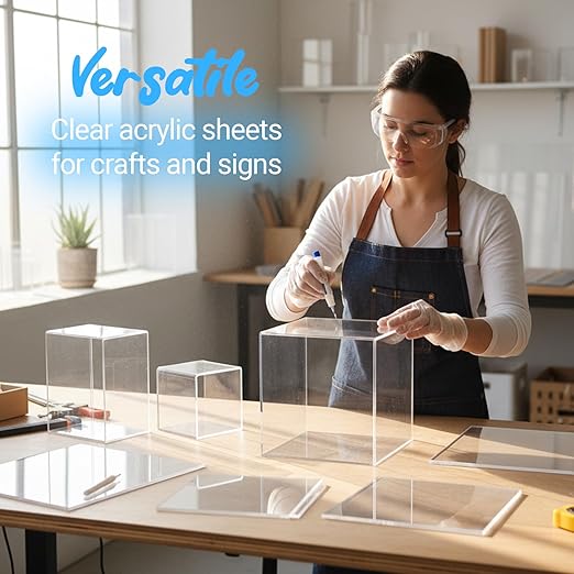 CALPALMY 12 x 24 Inch Clear Acrylic Sheets 1/4" Thick Plexiglass; Use - Image 6
