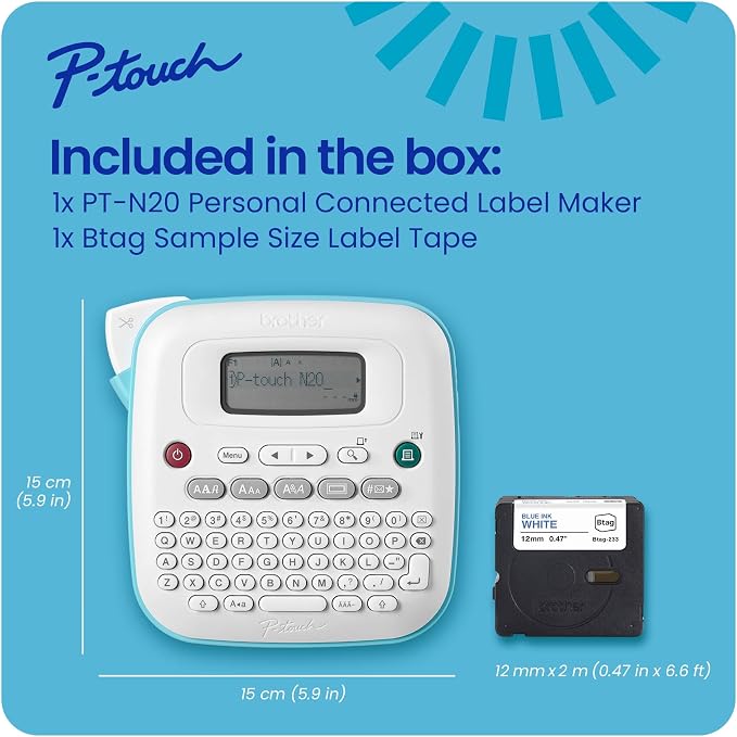 Brother P-Touch PT-N20 Personal Desktop Label Maker, Handheld and Prints - Image 5
