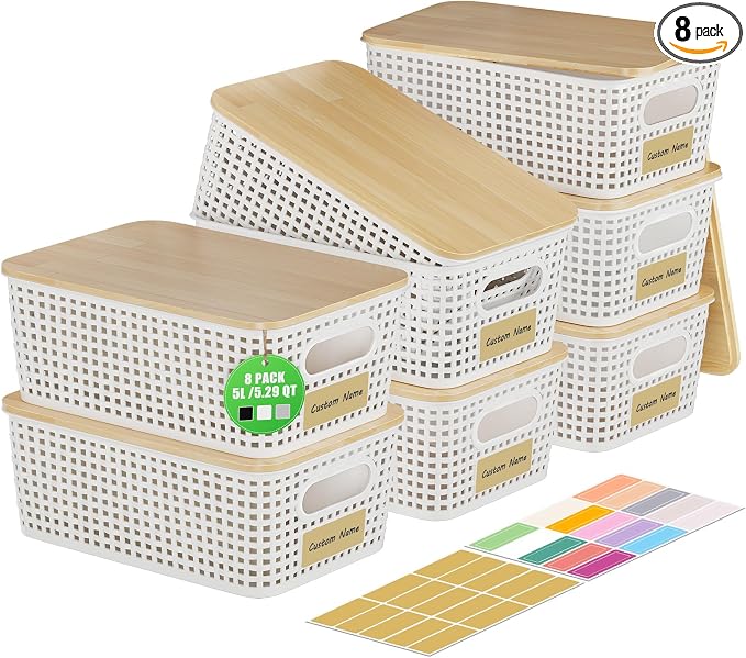 8 Pcs Plastic Storage Bins by GoodProductsGoodLife