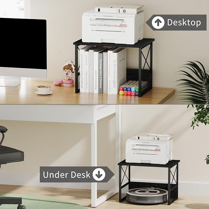 Printer Stand for Desk, Desktop Printer Stand Shelf Organzier for Home Office - Image 5