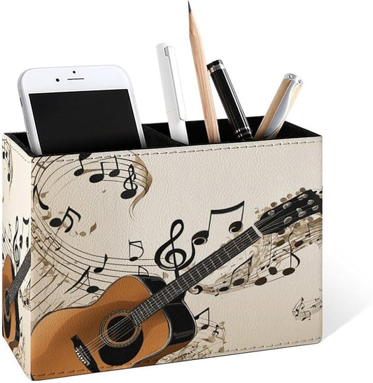 Famame Vintage Music Notes Guitar Pencil Holder by Famame