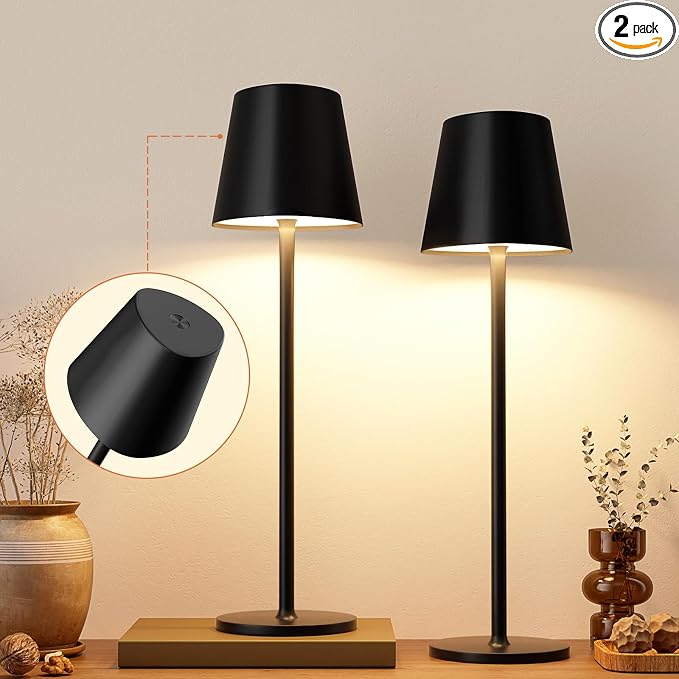 Kakanuo Cordless Table Lamp, 3 Color Stepless Dimming, 5000mAh Rechargeable by KakanuoLightings