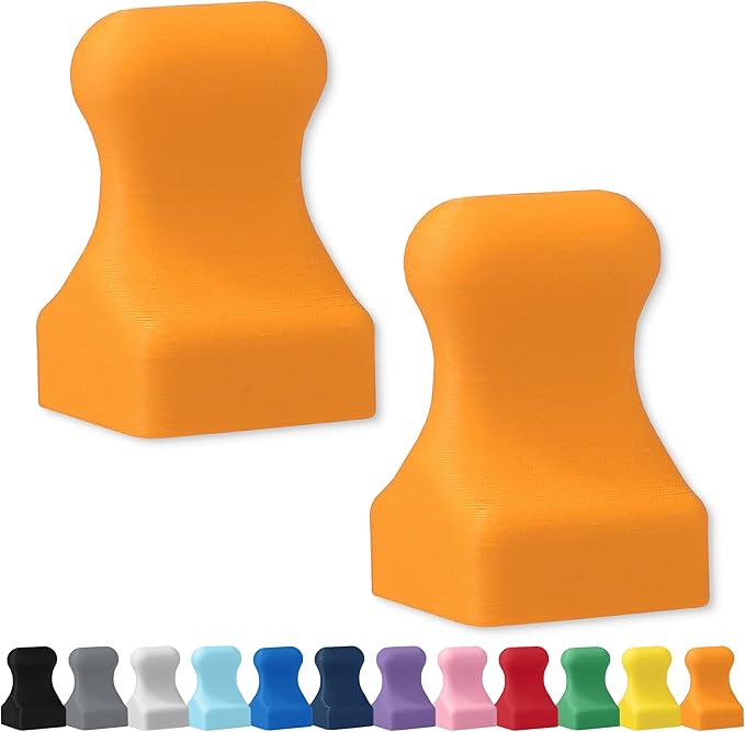 Glassboard Studio MiniPawn Magnet - Strong Neodymium Rare Earth Magnets for Fridge, Whiteboard, Locker & Magnetic Glassboards - Crafting & Office Use - Strong Fridge Magnets (Tangerine Orange, 2)-DeskLoop Office