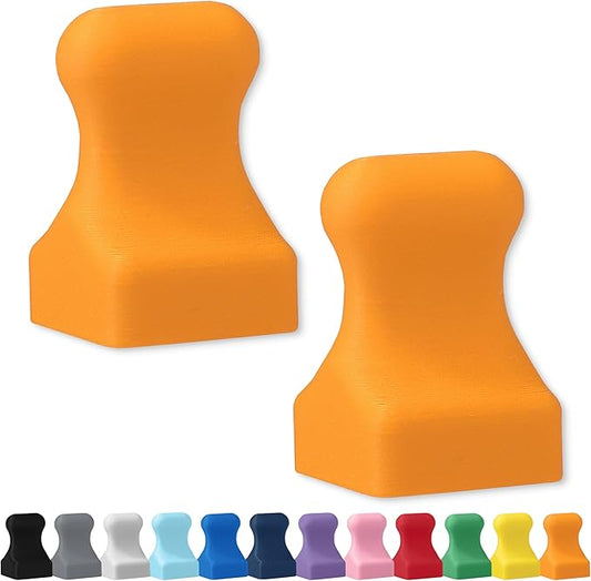Glassboard Studio MiniPawn Magnet - Strong Neodymium Rare Earth Magnets for Fridge, Whiteboard, Locker & Magnetic Glassboards - Crafting & Office Use - Strong Fridge Magnets (Tangerine Orange, 2)-DeskLoop Office