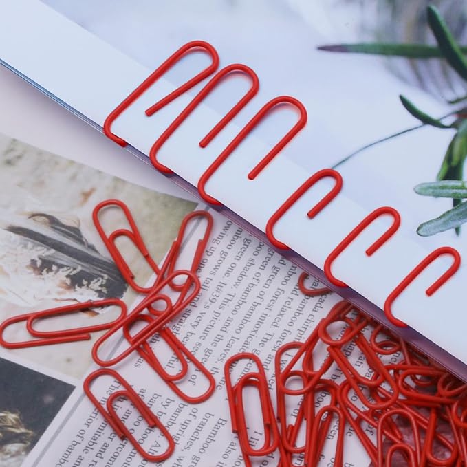200 Pack Red Paper Clips Small Paper Clips, 1.1 Inch / 28mm Metal Paper Clips - Image 6