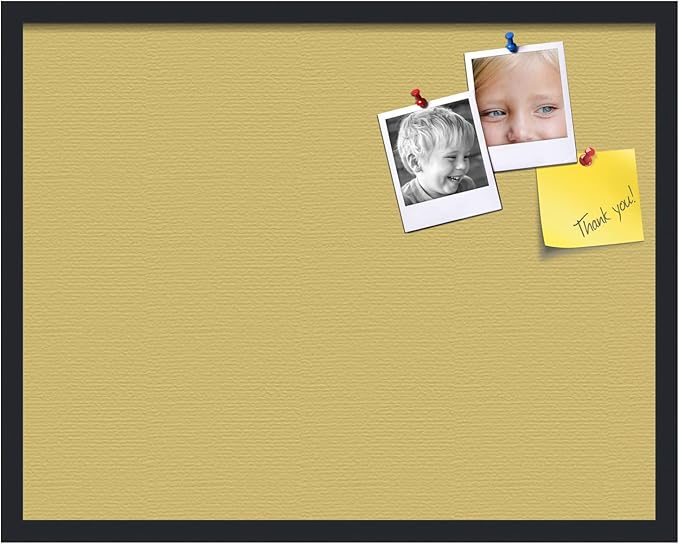 PinPix 28x22 Inch Cork Bulletin Board. This Decorative Framed Pin Board Comes with Honey Pastel Design and a Satin Black Frame. Ideal for Home Office Decor or Message Board (PinPix-1810)-DeskLoop Office