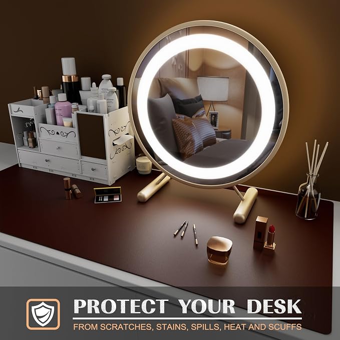 K KNODEL Large Office Leather Desk Mat, Mouse and Keyboard Pad, Computer and - Image 6
