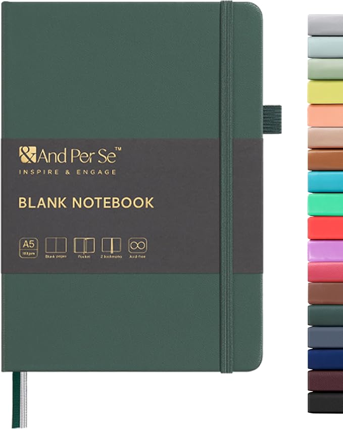 &And Per Se Blank Sketch Notebook, A5 Hardcover, 160 Pages 100gsm Thick Paper by AndPerSe