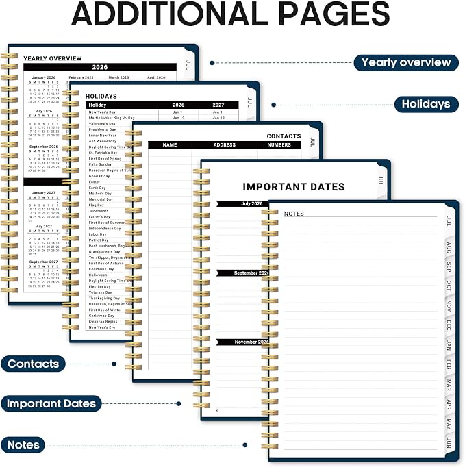 Planner 2026-2027, 6.3" x 8.5" Weekly and Monthly Academic Year Planner Calendar - Image 5