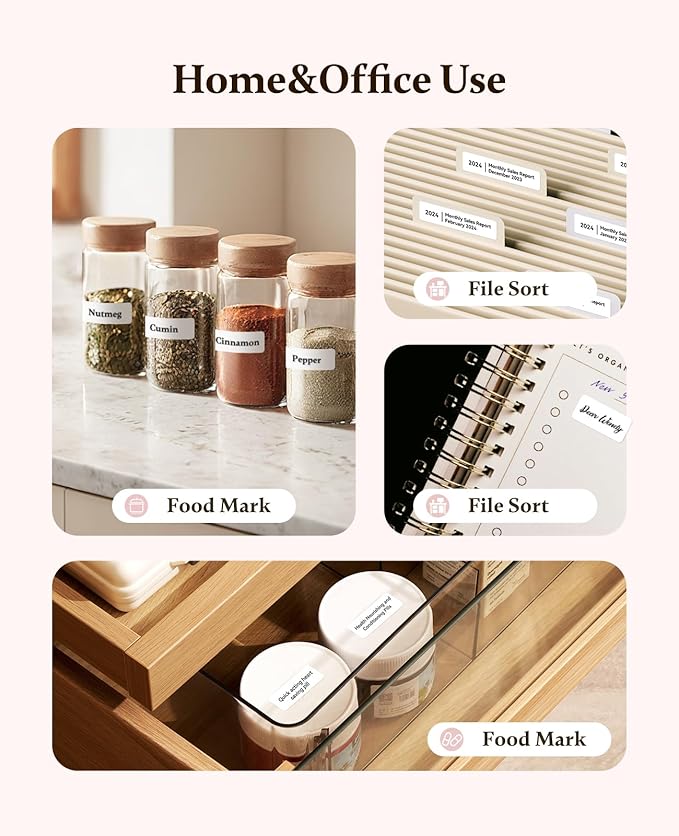 NIIMBOT Label Maker Bluetooth Mini Label Printer D11 2024 Version, Portable Label Maker with Tape Thermal Sticker Small Labeler, 300 DPI High Clearity Rechargeable, Pink-DeskLoop Office