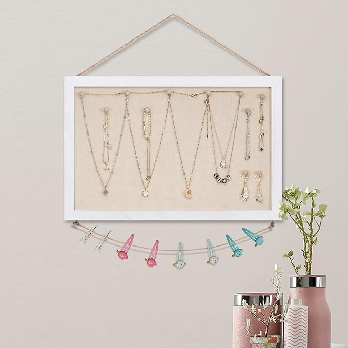 Miratino Cork Board Bulletin Board, 16 "x11 White Linen Cork Boards for Walls with White Frame, Pin Board Vision Board for Home Kitchen School Office Decor-DeskLoop Office