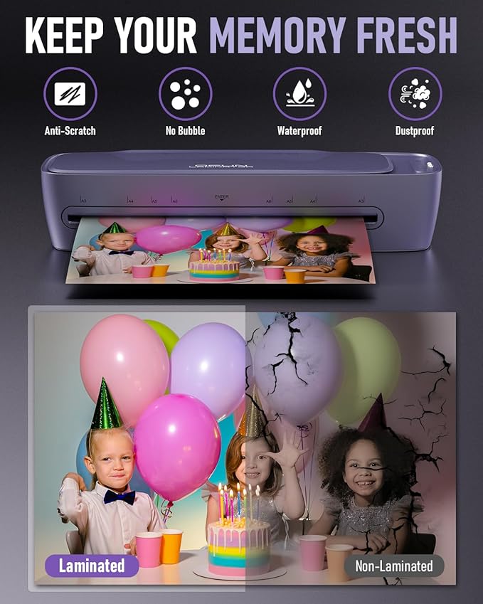 Laminator Machine 13 Inch Wide Thermal Lamination 9 in 1 Cold Hot A3 Laminating Machine for Teacher Personal, 60s Warm-Up No Jam laminator Machine 11x17 with 30 Laminating Sheets for Home Office Use-DeskLoop Office
