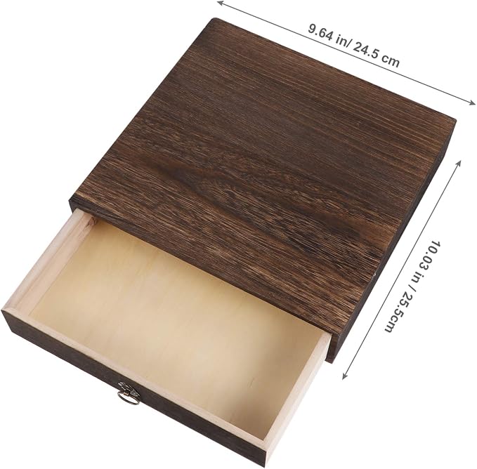 Cabilock Rustic Solid Wood Single Desktop Drawer – Vintage Apothecary Style - Image 2