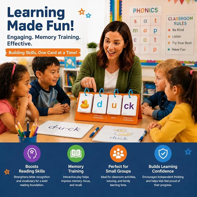 Alened Sight Words Flash Cards for Kindergarten, Phonics Flash Cards, CVC Word - Image 4