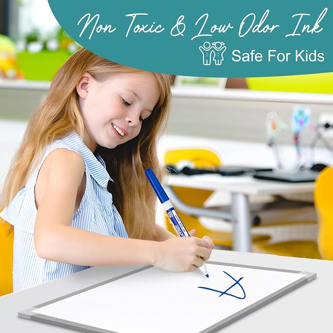 EXTRIC Blue Dry Erase Markers Fine Tip 12 PK Whiteboard Markers | Use: School - Image 5