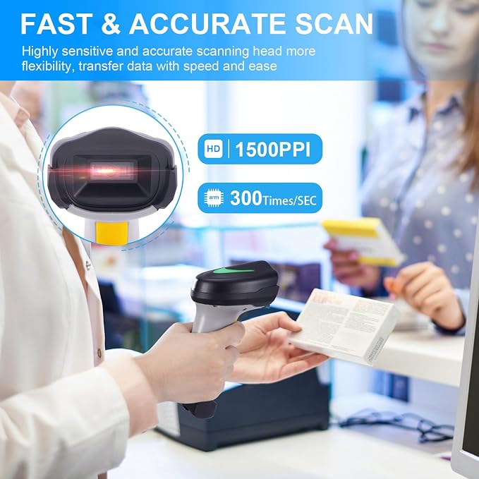 Barcode Scanner Wireless, Onewscan 1D Barcode Reader - Image 5