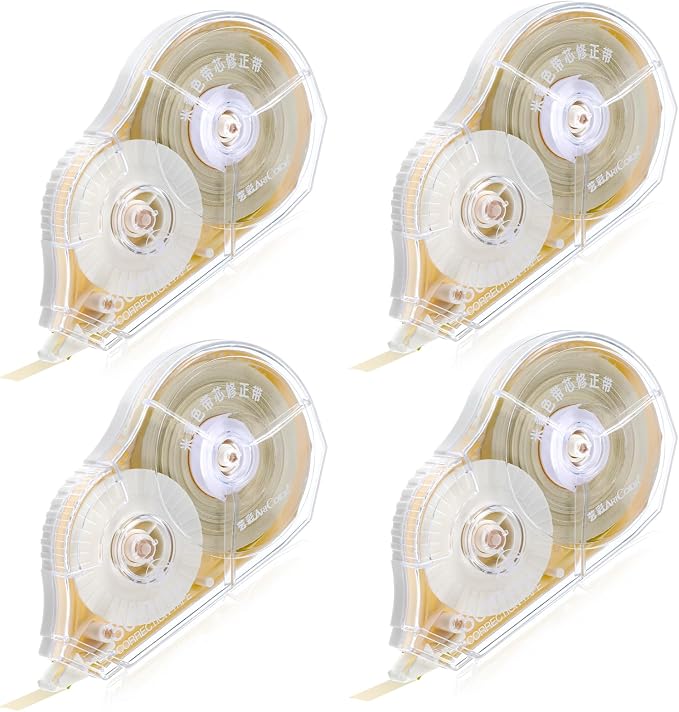 4 Pieces 100 Ft Long Correction Tape, Tear-Resistant Beige Correction Tape by Unknown