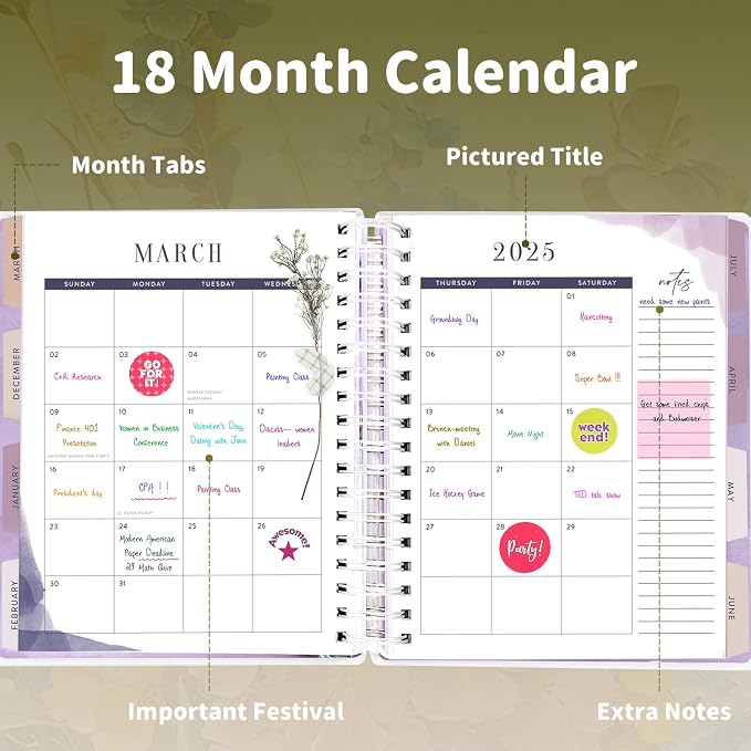 Planner 2026-2027, 18 Months Large Academic Daily Weekly Monthly Planner - Image 5