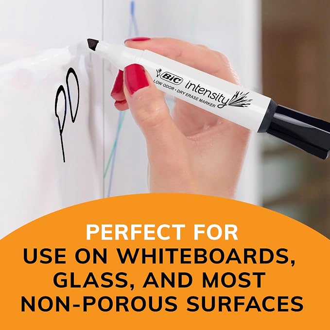 BIC Intensity Low Odor Dry Erase Markers, Chisel Tip, 4-Count Pack of Erasable - Image 6