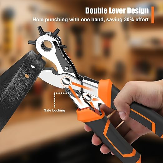 Heavy Duty Revolving Punch Plier Kit, Diyife Leather Hole Punch Set - Image 3