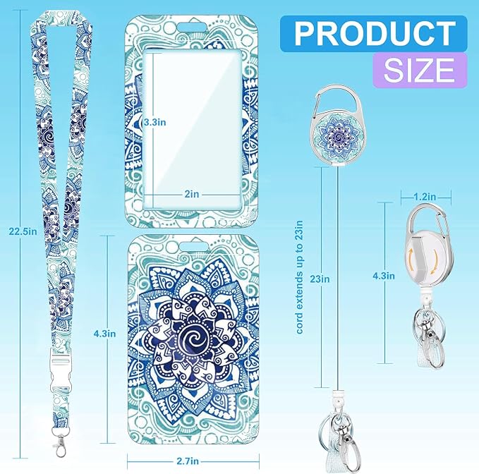 Badge Lanyard and ID Badge Holder, Retractable Badge Reels - Image 2