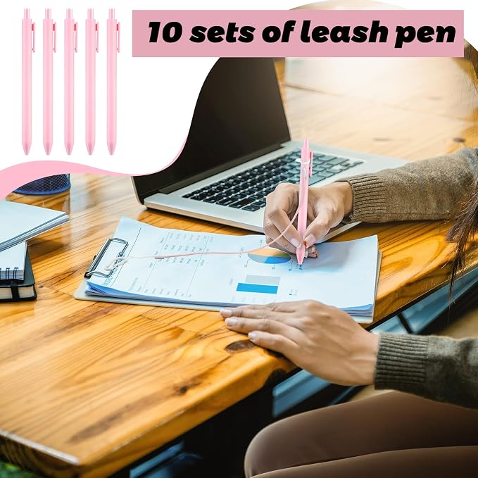 Lewtemi 10 Sets 24 Inch Pen Leash Pen Silicone Lanyard Holder - Image 6