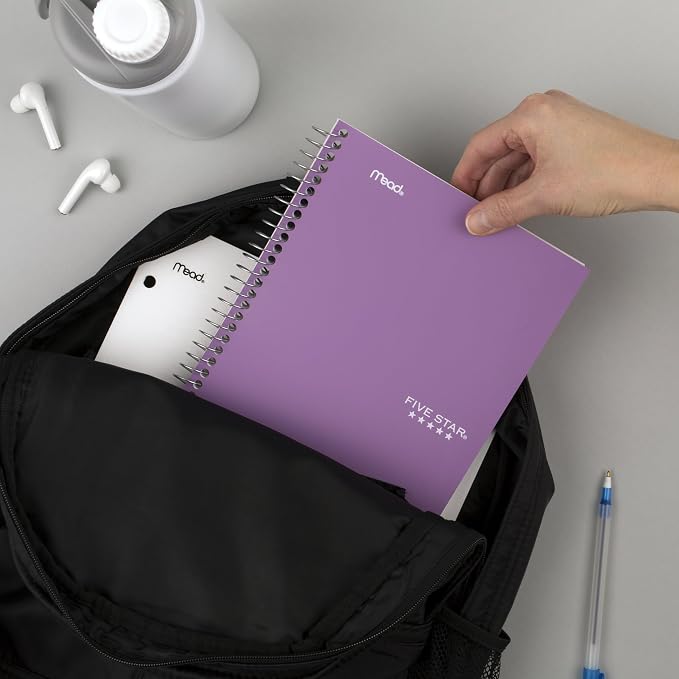 Five Star Spiral Notebook, 2 Subject, College Ruled Paper, 80 Sheets, Amethyst - Image 8