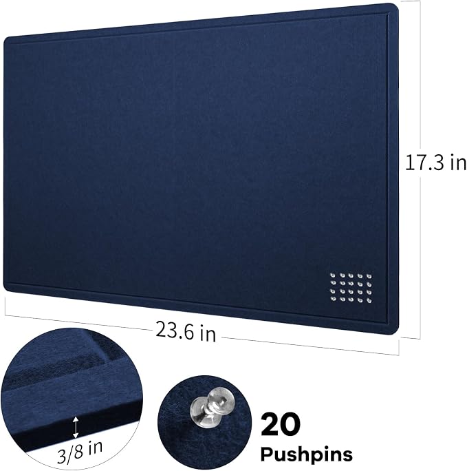 Lightomorrow Bulletin Board, 24 x 18 inches Felt Board Decorative Pin Board - Image 6