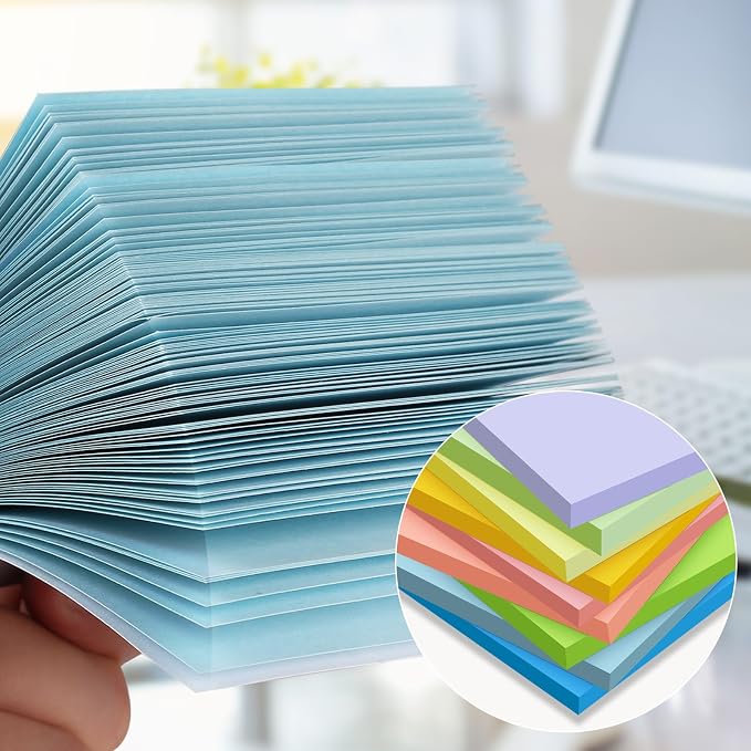 18-Pack Sticky Notes 3x3 Inch, 1008 Sheets Super Sticky Pastel Memo Pads - Image 4