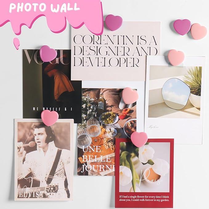 30PCS Heavy Duty Fridge Magnets - Small Cute Refrigerator Magnets for Whiteboard, Lockers & Kitchen, Cute Strong Magnets - Mini Decorative Magnet for Home, School, Office, Crafts, Locker (Pink)-DeskLoop Office