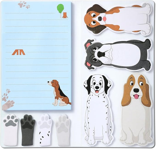 Hommie Dog Sticky Notes Set, Planner Sticky Note Dividers Tabs 300 Sheets, Cute Animals Shape Markers Flags Self-Stick Memo Pads for Dog Lovers Home Office School Supplies-DeskLoop Office